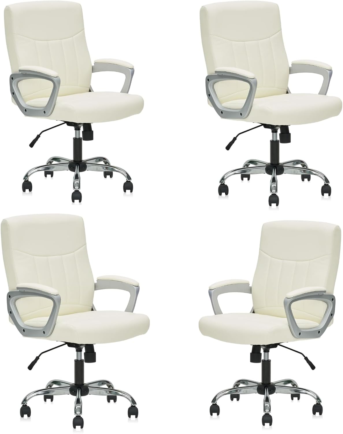 Comfortable Ergonomic Executive Swivel Desk Chair in White