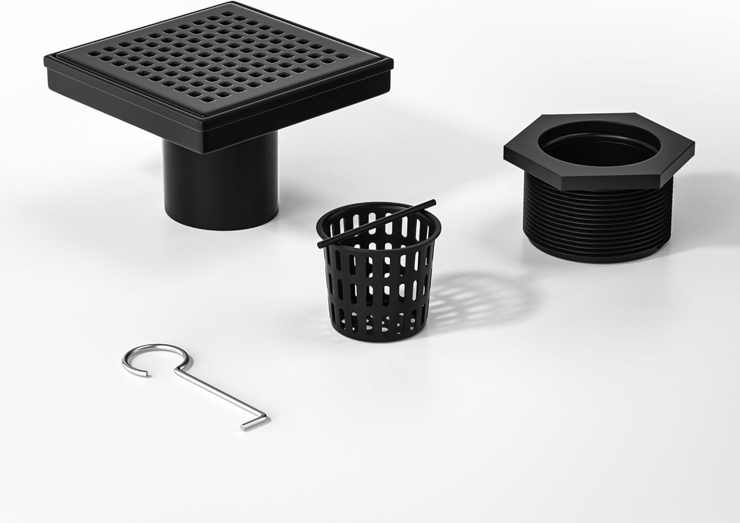 Square Shower Drain 4 Inch, Durable Stainless Steel Design