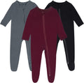 Baby Boy Footed Pajamas with Mittens - Soft Bamboo Rayon Sleepers are