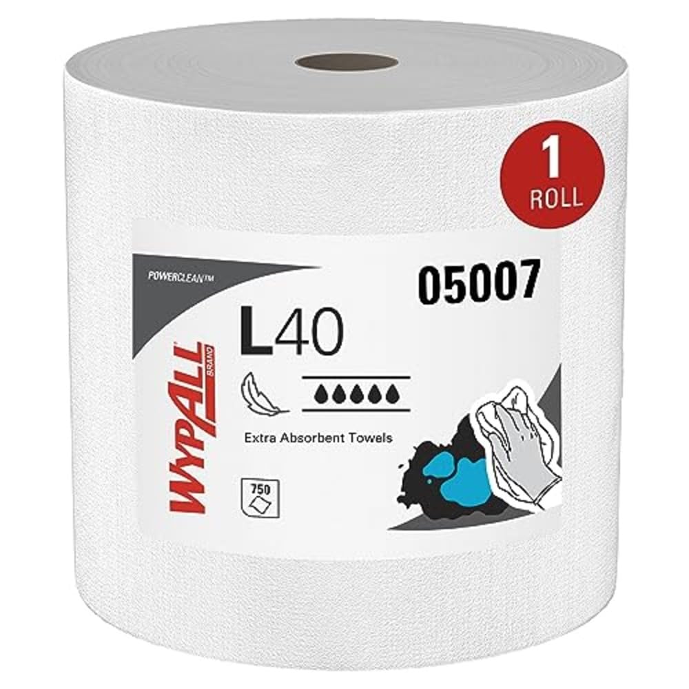 WypAll PowerClean L40 Cloths Jumbo Roll for Extra Absorbency