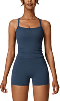 Two Piece Workout Sets for Women - Padded Bra Tank & High Waist Shorts