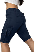 Hiking Shorts for Women Mid Waist Cargo Bermuda - Flap Pocket 2025