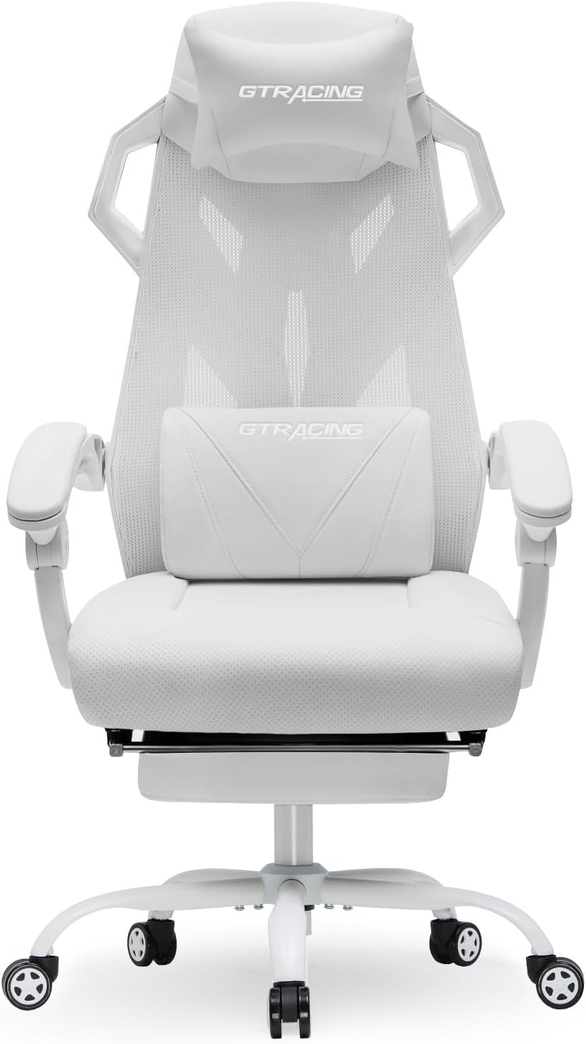 GTRACING Gaming Chair with Mesh Back and Adjustable Footrest