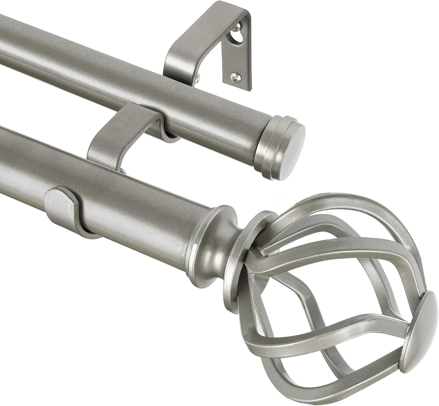 KAMANINA Double Curtain Rods 72 to 144 Inches for Elegant Windows