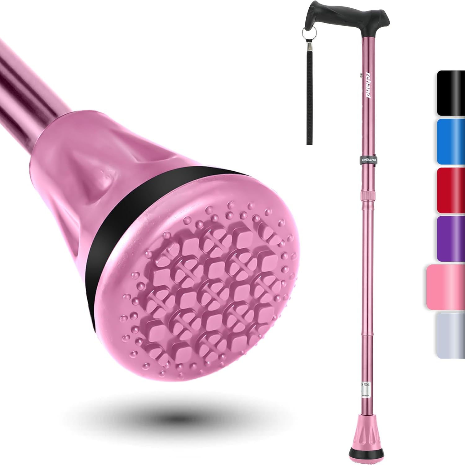 REHAND Adjustable Walking Cane for Seniors - Collapsible & Durable