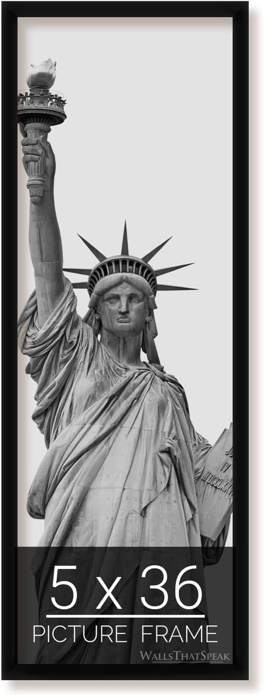 5x36 Black Picture Frame for Puzzles, Posters, and Photos