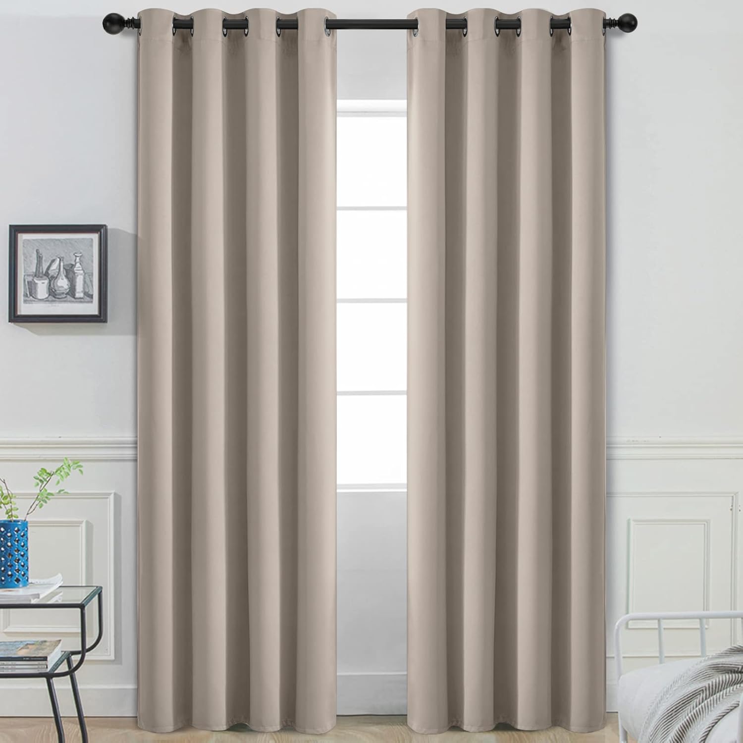 Yakamok Room Darkening Blackout Curtains for Bedroom 52W x 84L