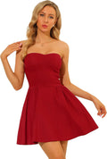 Allegra K Strapless Party Dress Sweetheart Neck Mini (Style QZ98)