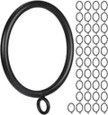 Black Metal Curtain Rings - Easy Rod Fit - 42PCS