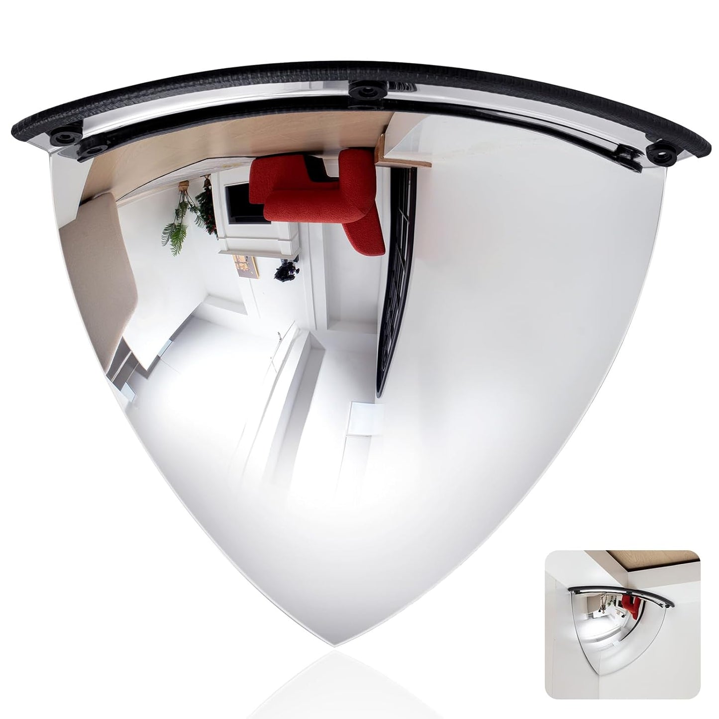 Quarter Dome Mirror for Blindspot Safety by Suzile - 26 Inch