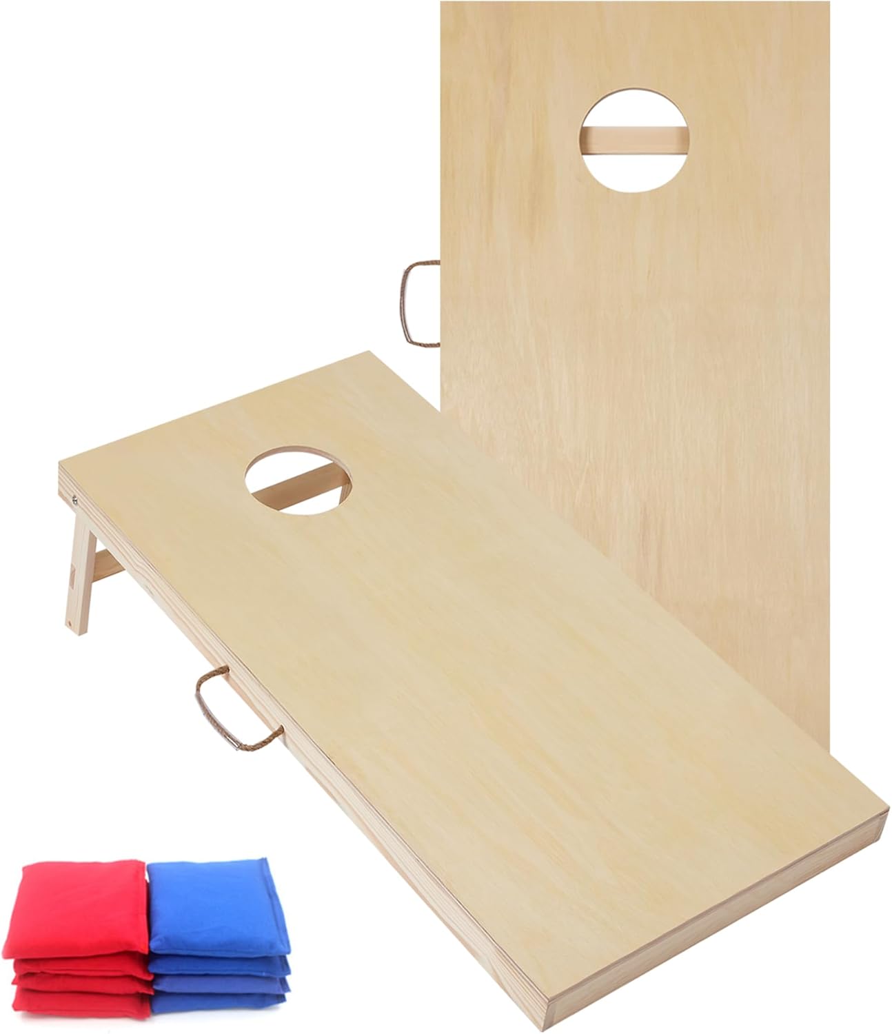 Regulation Size Cornhole Set with Solid Wood Boards and Bags