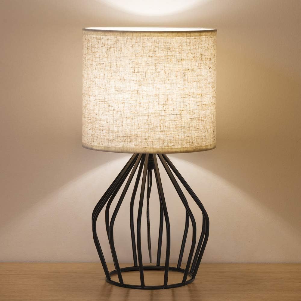 HAITRAL Black Modern Table Lamp - Minimalist Design for Any Room