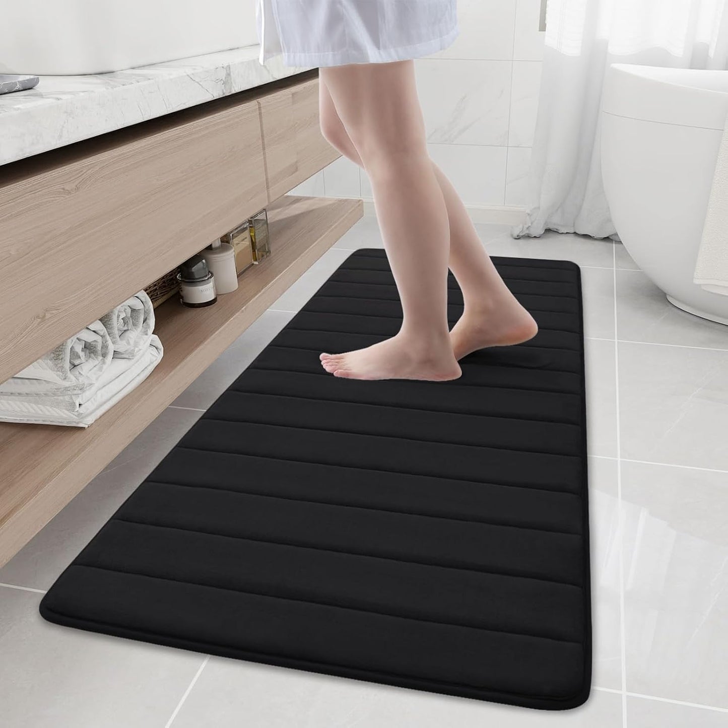 Buganda Memory Foam Bath Mat - Ultra Soft Non-Slip Rug 59in x 20in