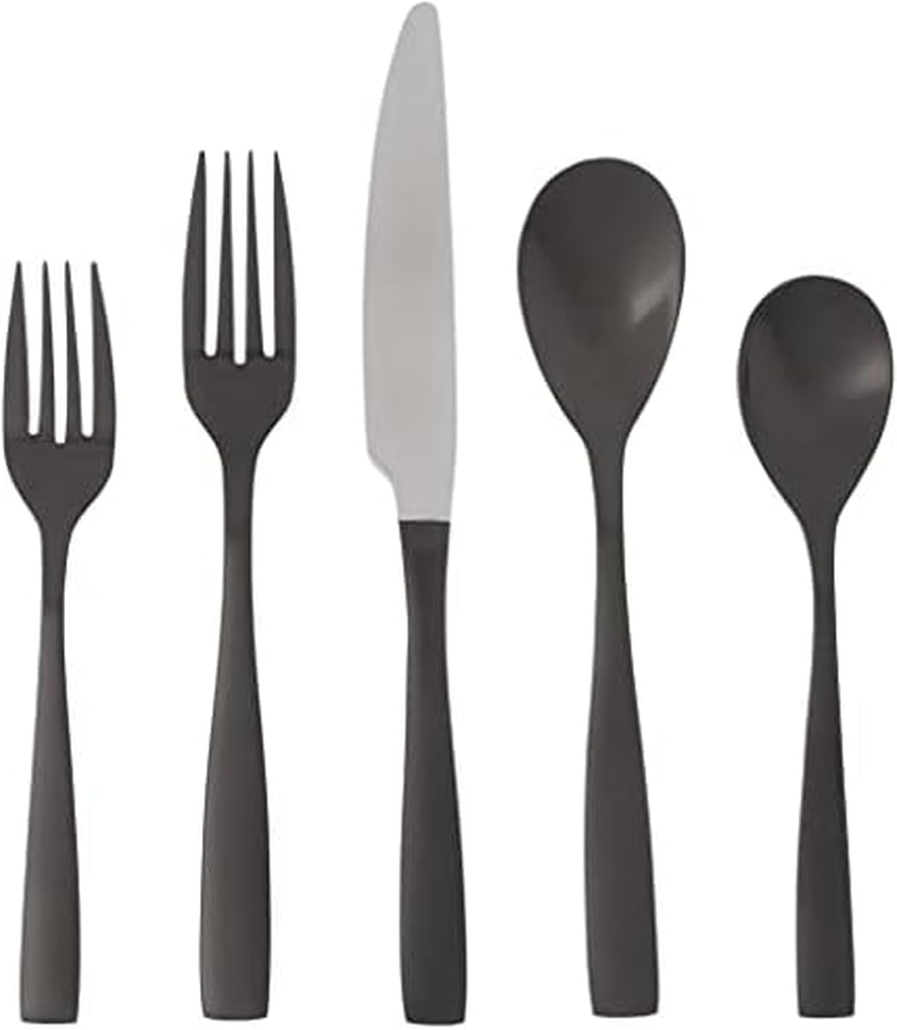Mikasa Delano Black Satin 20-Piece Stainless Steel Flatware Set