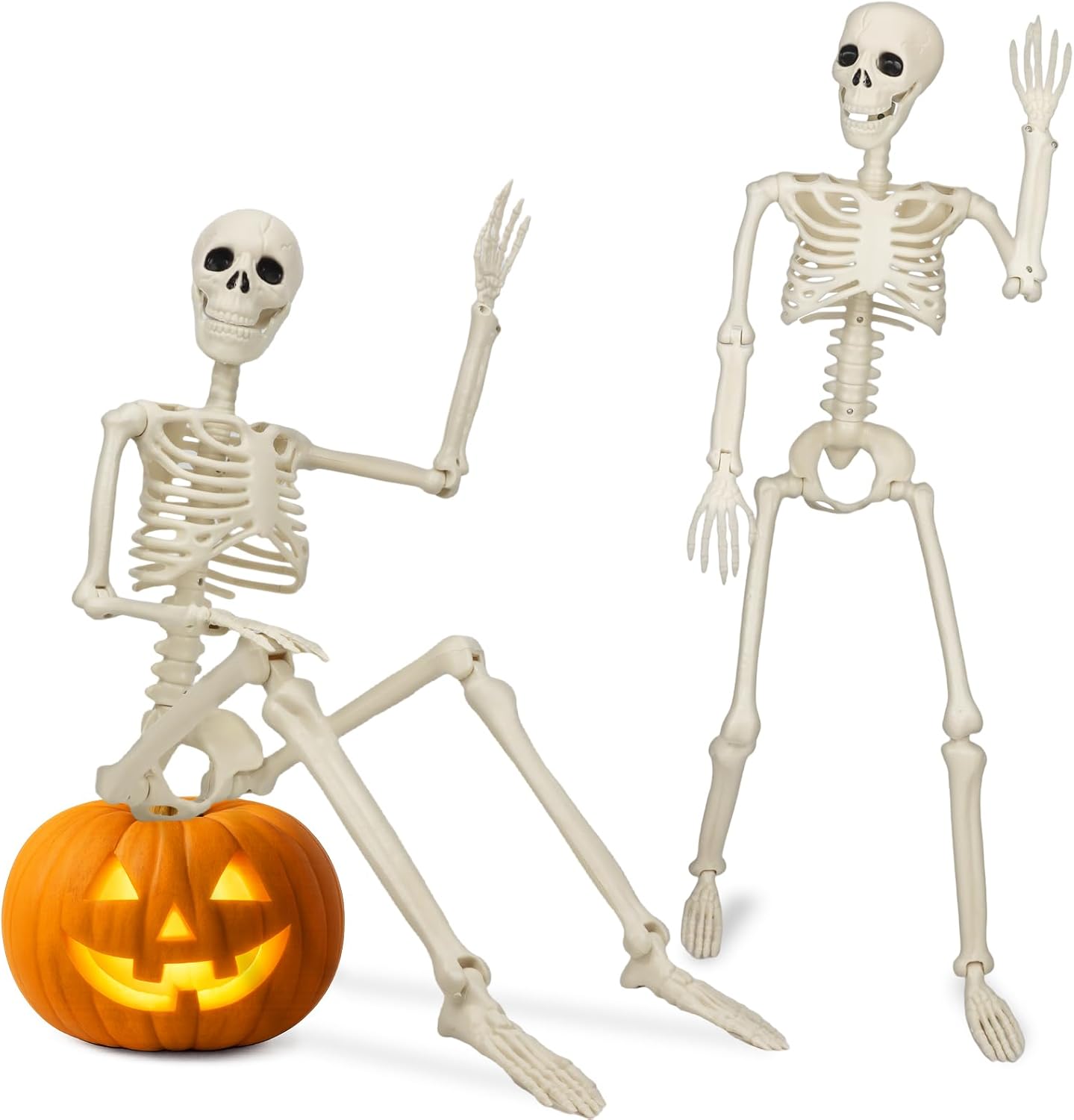 36ft' Posable Skeletons for Spooky Halloween Decor and Parties