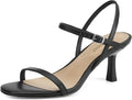 Women's Strappy Round Open Toe Kitten Heels - Comfortable Dress Shoes
