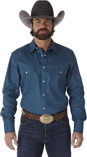 Wrangler Men's Cowboy Cut Western Long Sleeve Snap Work Shirt