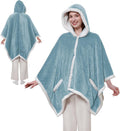 Heated Throw Shawl Wrap for Women 50 x 60 in Light Blue - Wearable