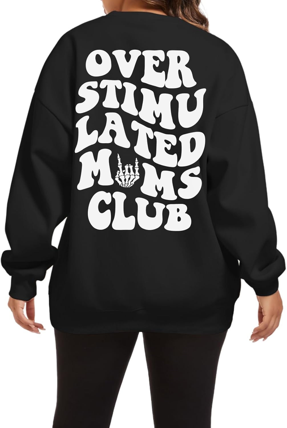 Cozy Oversized Skeleton Mom Hoodie by Lubpow
