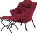 Tiita Lazy Chair with Ottoman - Spacious Velvet Lounge Chair