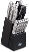 Oster Baldwyn 14 Piece Stainless Steel Knife Set - Swivel Block
