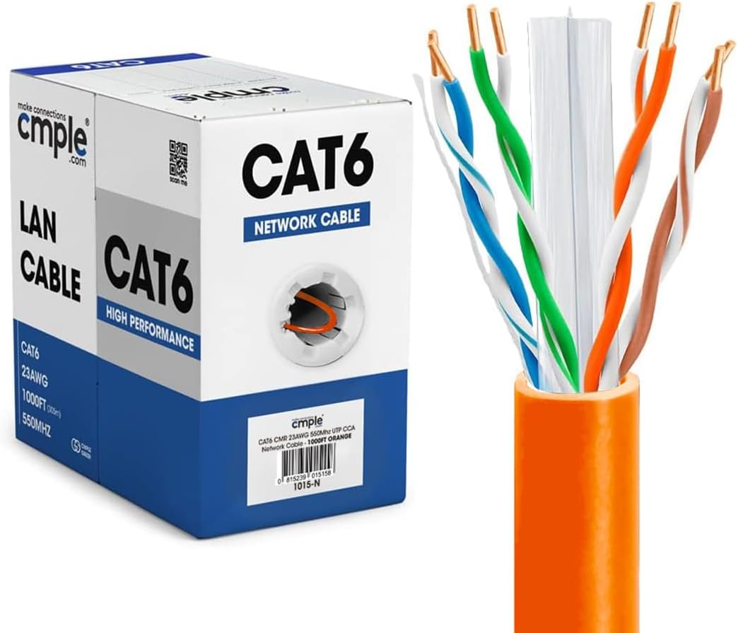 Cmple Cat6 Cable 1000ft Bulk Ethernet Wire for Fast Networking