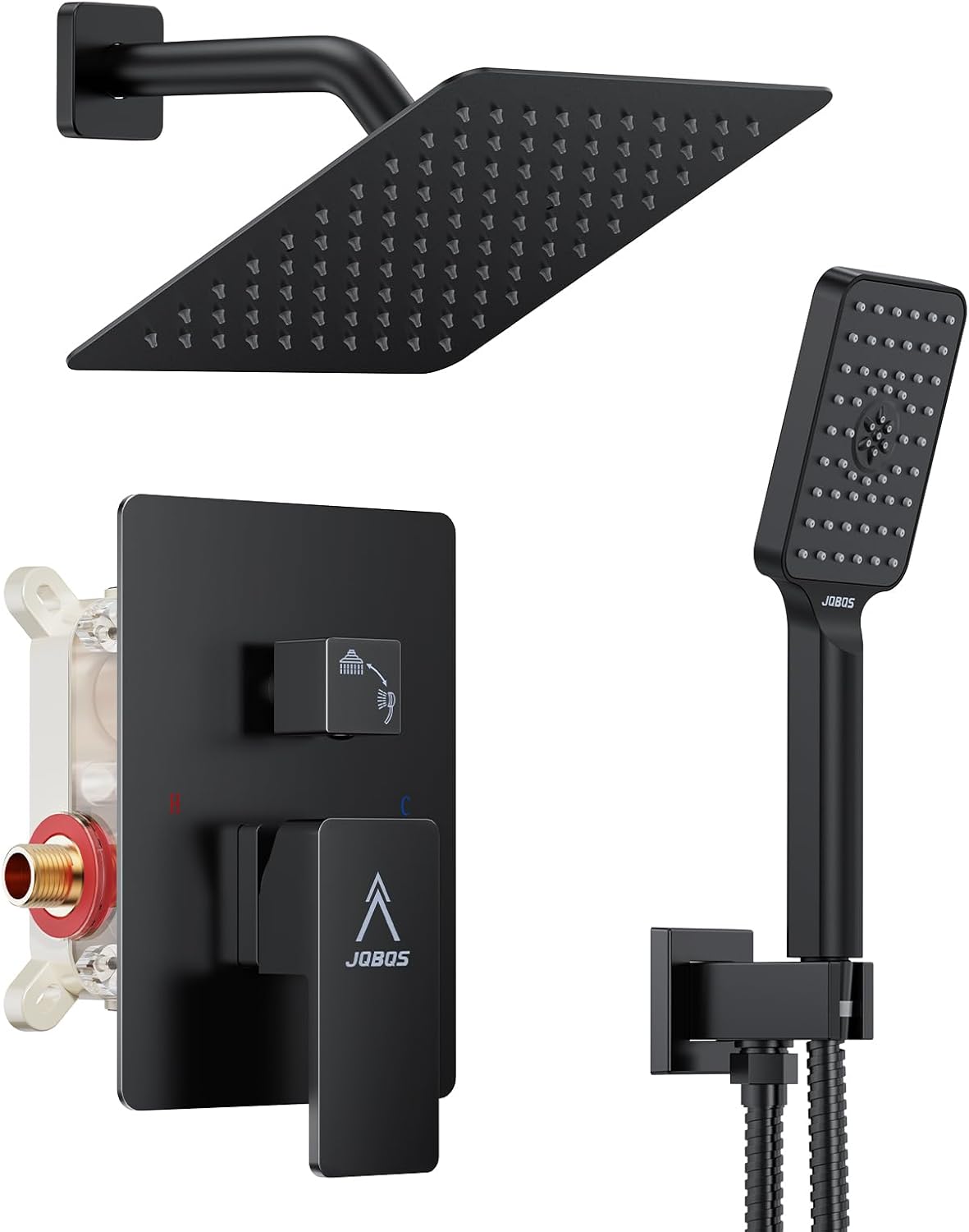 Modern Rain Shower System with High Pressure Brass Faucet Set