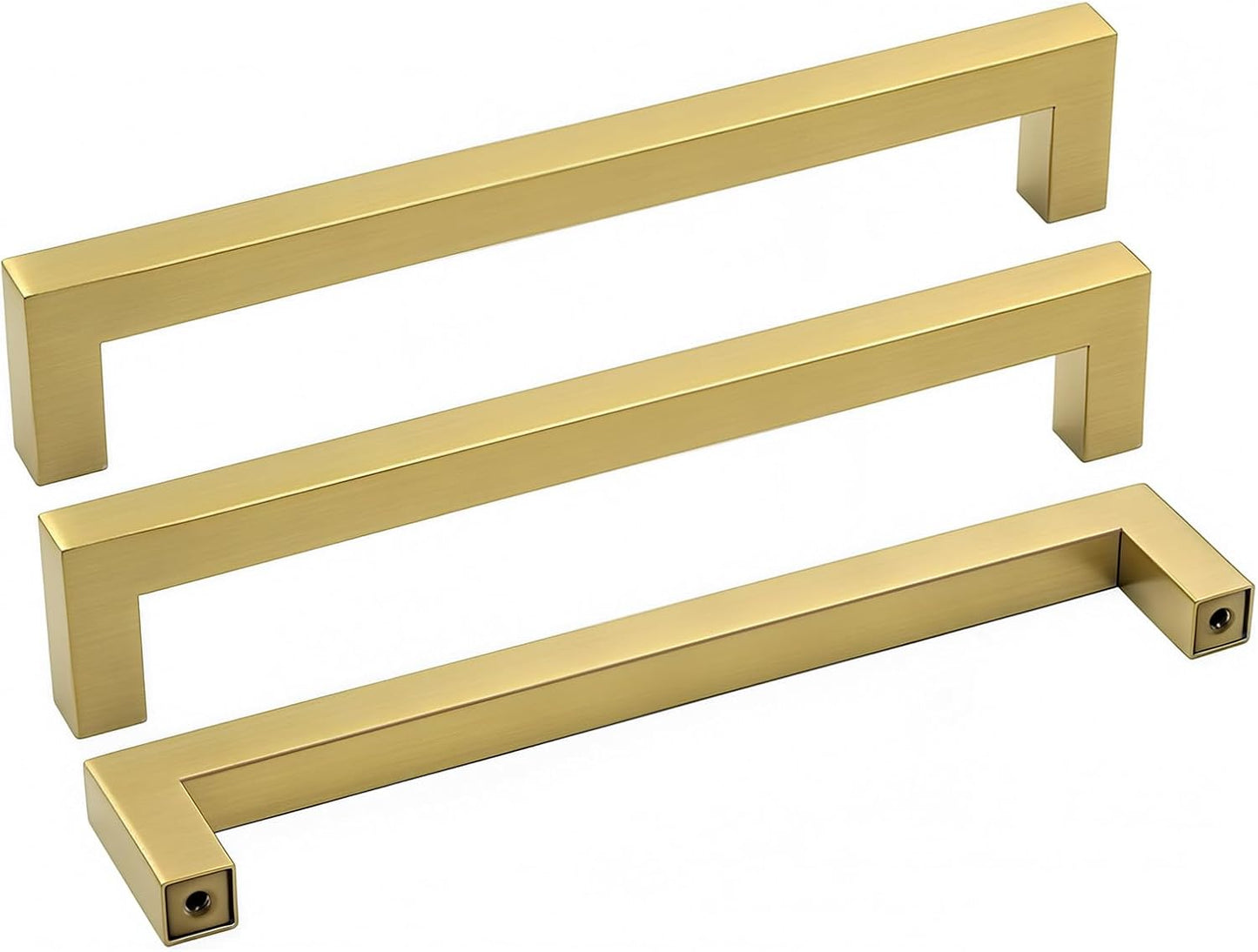 Brushed Brass Drawer Pulls for Modern Kitchen Cabinets - 30 Pack