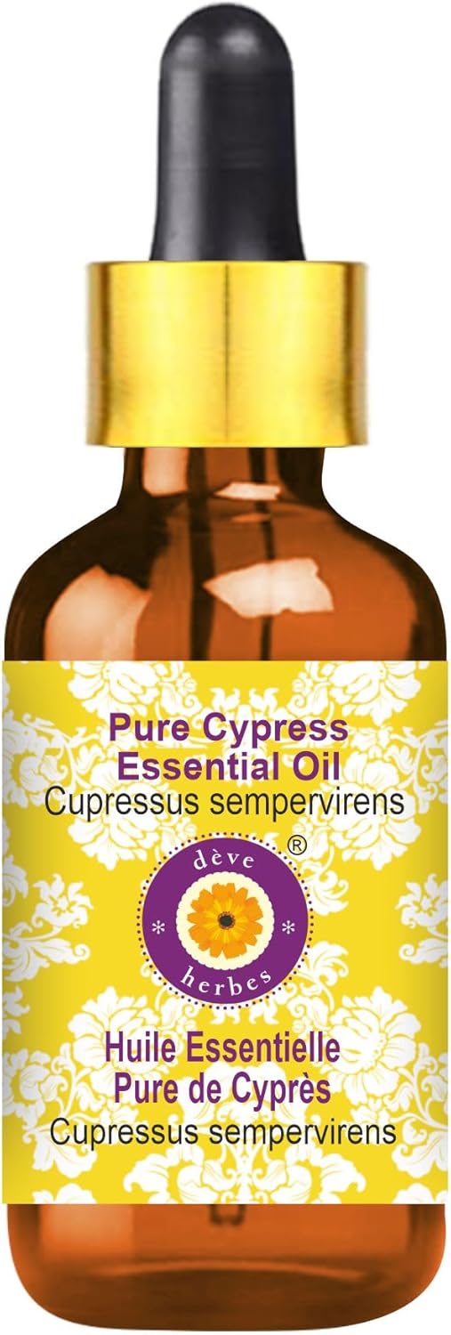 Deve Herbes Pure Cypress Essential Oil for Skin and Hair Care