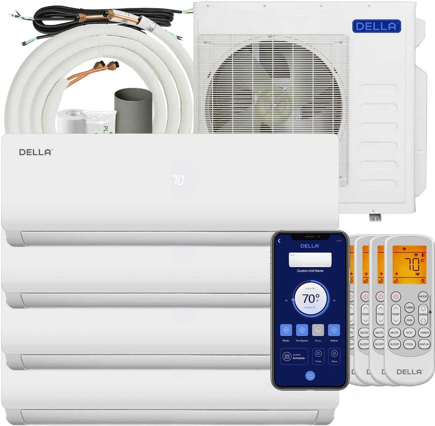 Smart Della 36K BTU Quad Zone Mini Split AC