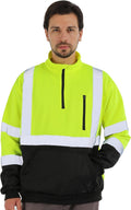 Work Safety Sweater High Visibility Construction 1/4 Zip - Class 3