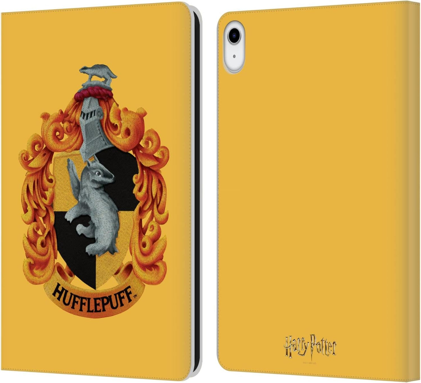 Harry Potter Hufflepuff Crest Leather Wallet Case for iPad 10.9