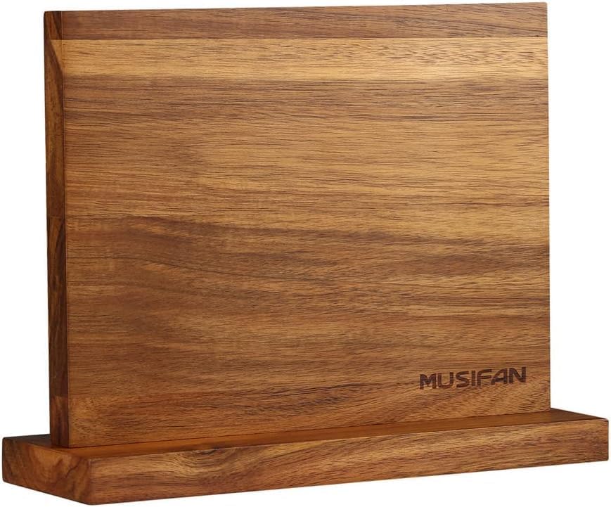 Magnetic Knife Block - Strong Magnet Acacia Wood Knife Holder