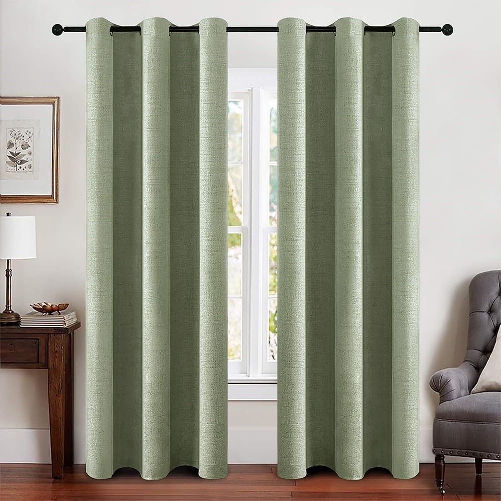 MIULEE Linen Blackout Curtains for Complete Room Darkening