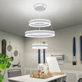 Modern LED 3-Ring Adjustable Pendant Chandelier - Custom Shape