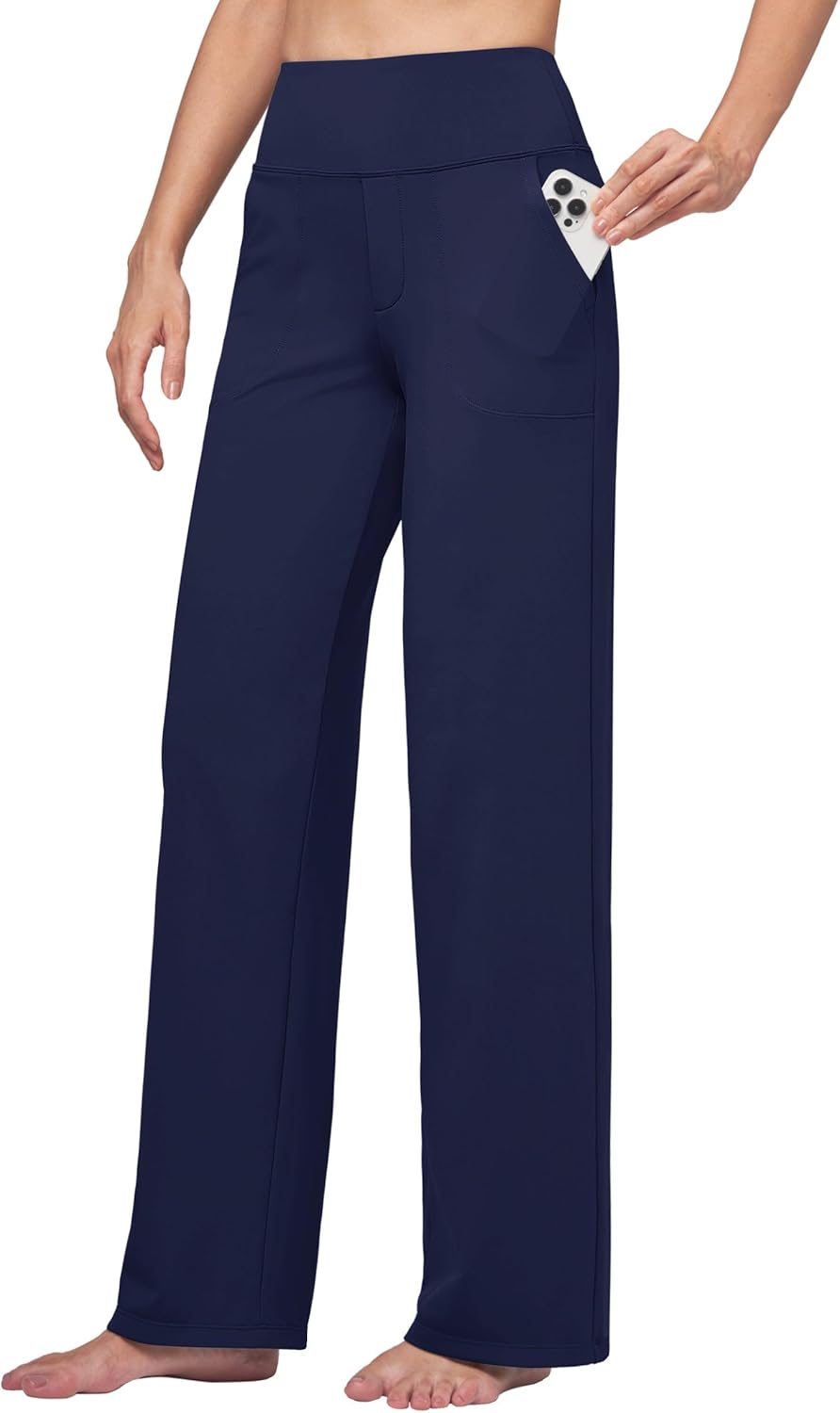 Willit Women's Yoga Pants Wide Leg Dress Work Pants with Pockets