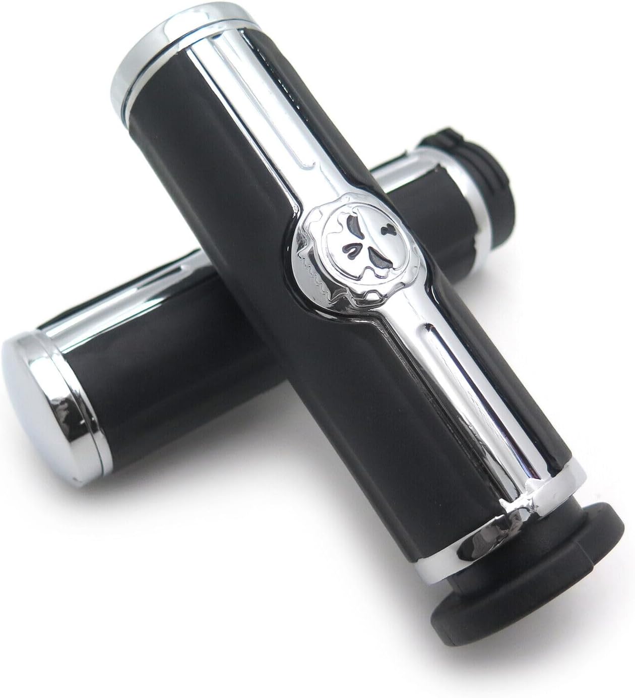 HTTMT MT291-020 Handlebar Skull Grips for Harley Models