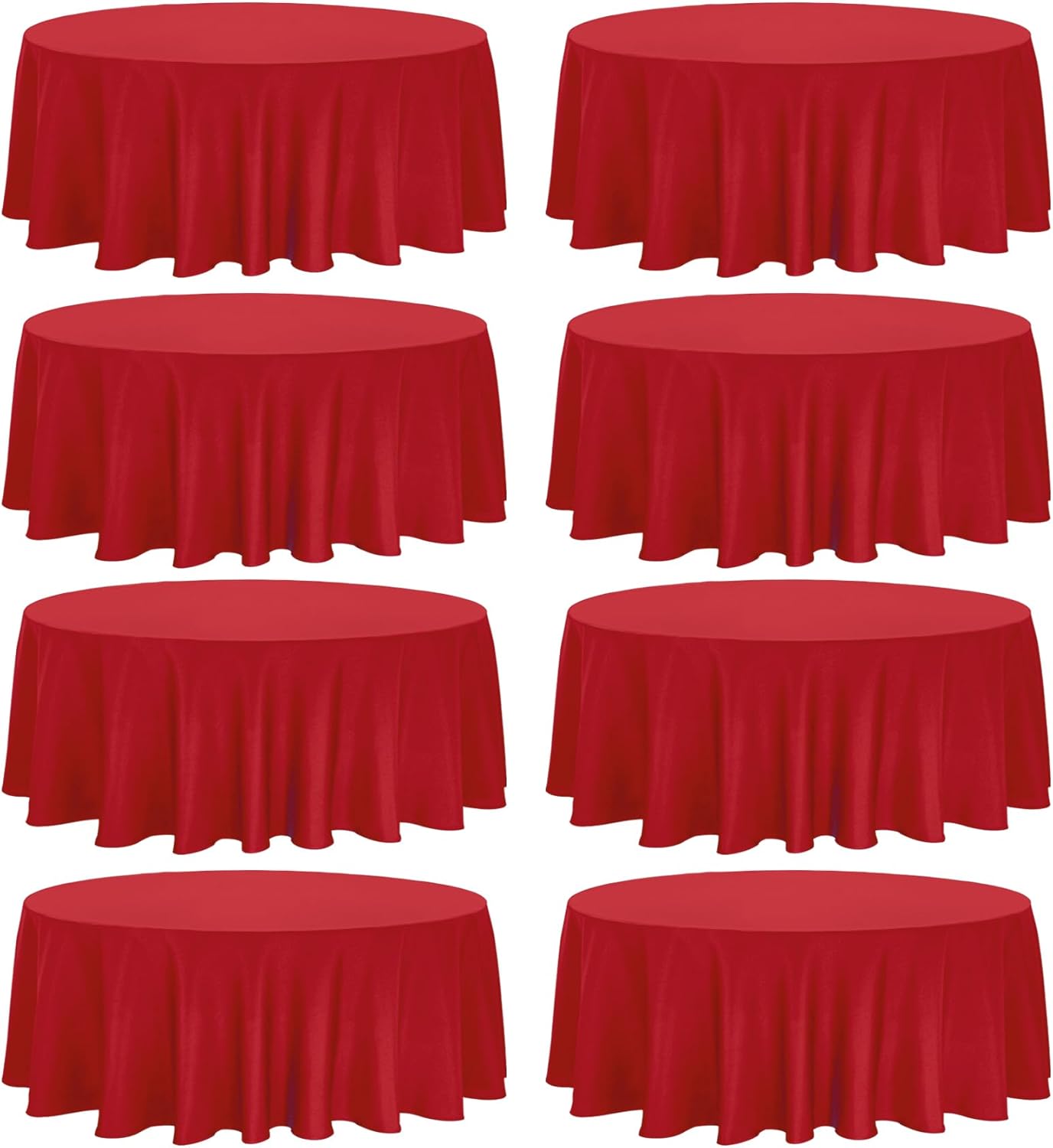 8 Pack 70 Inch Red Round Tablecloths for Elegant Events