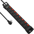 Heavy Duty Power Strip 8 Outlets Metal Surge Protector - Black