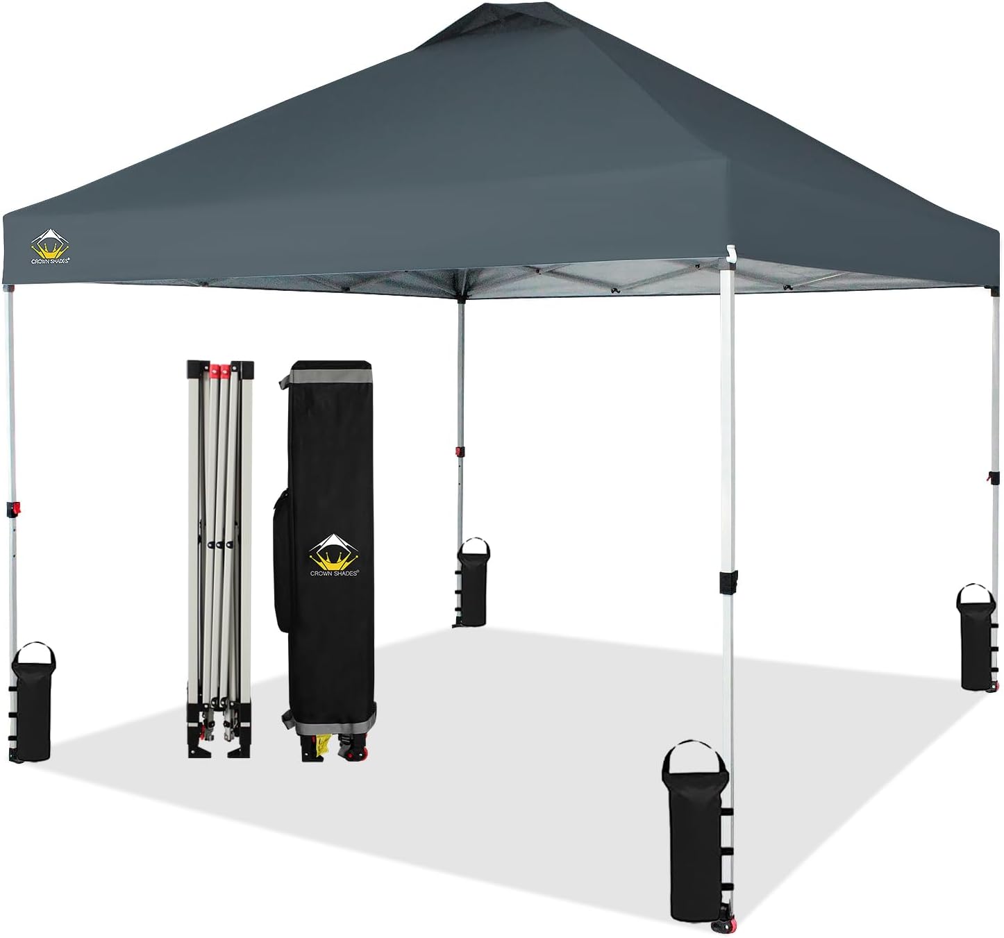 CROWN SHADES 10x10 Pop Up Canopy - One Push Setup for Instant Shade