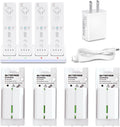 Battery Charger Set for Wii Remote Wiiu Controller - 4-Pack Batteries