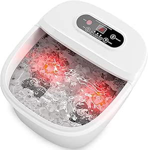 RIGHTMELL Foot Spa Massager with Heat and Bubbles Therapy