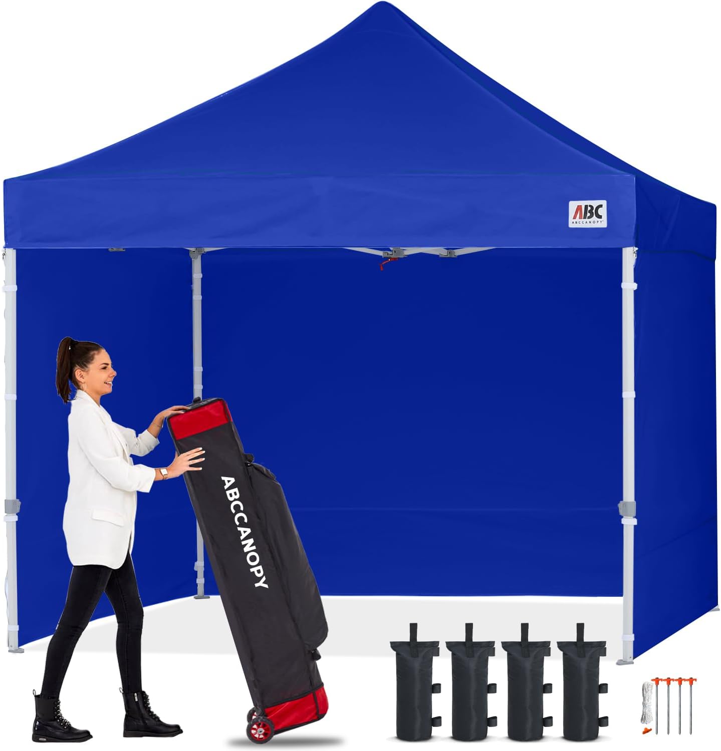ABCCANOPY Easy Pop Up Canopy Tent with Sidewalls 10x10 Coverage