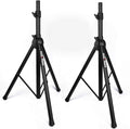 PA Speaker Stands Pair - Adjustable 4-6ft Heavy-Duty Tripods