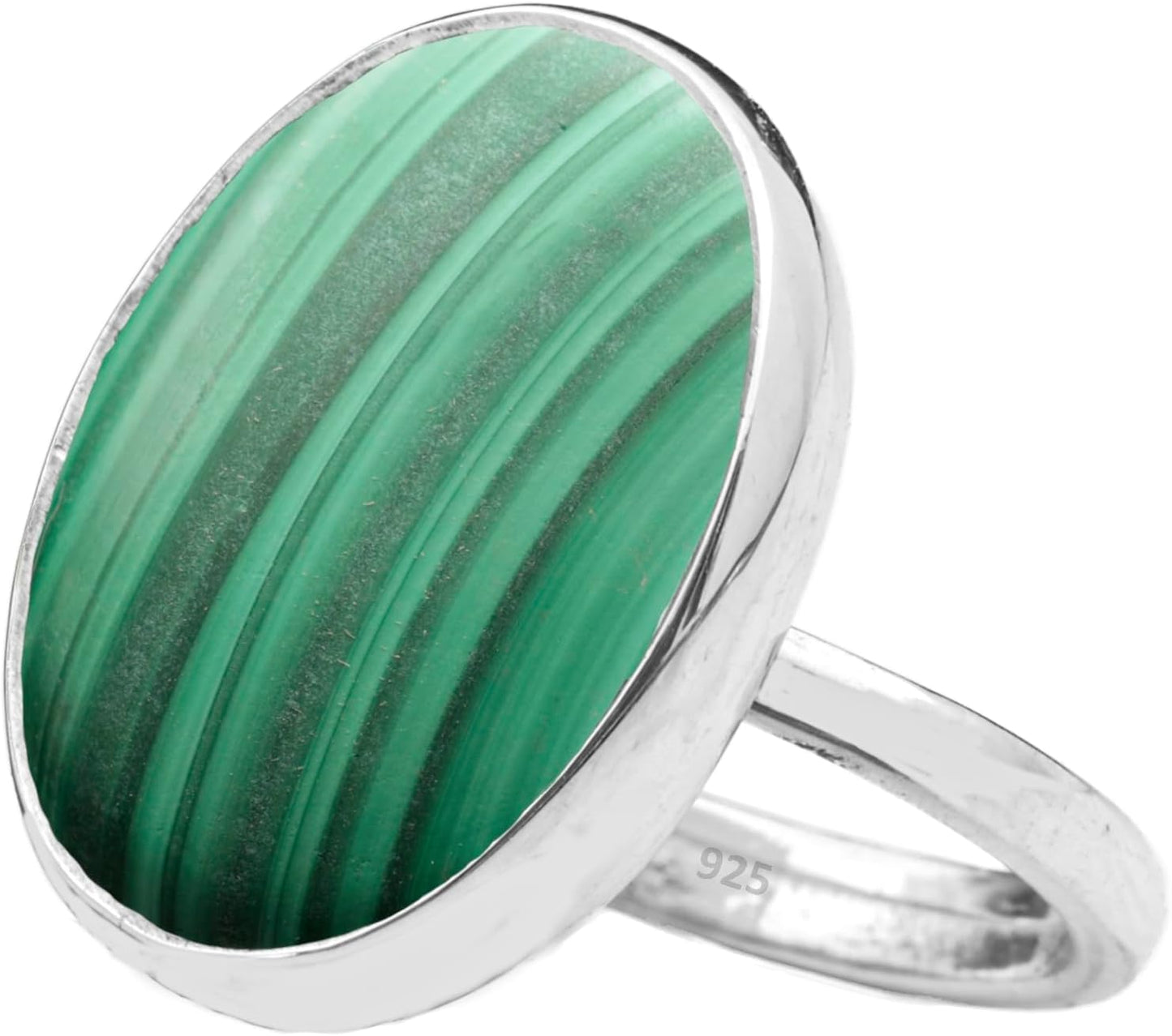 Natural Amazonite Crystal Ring in 925 Sterling Silver for Women