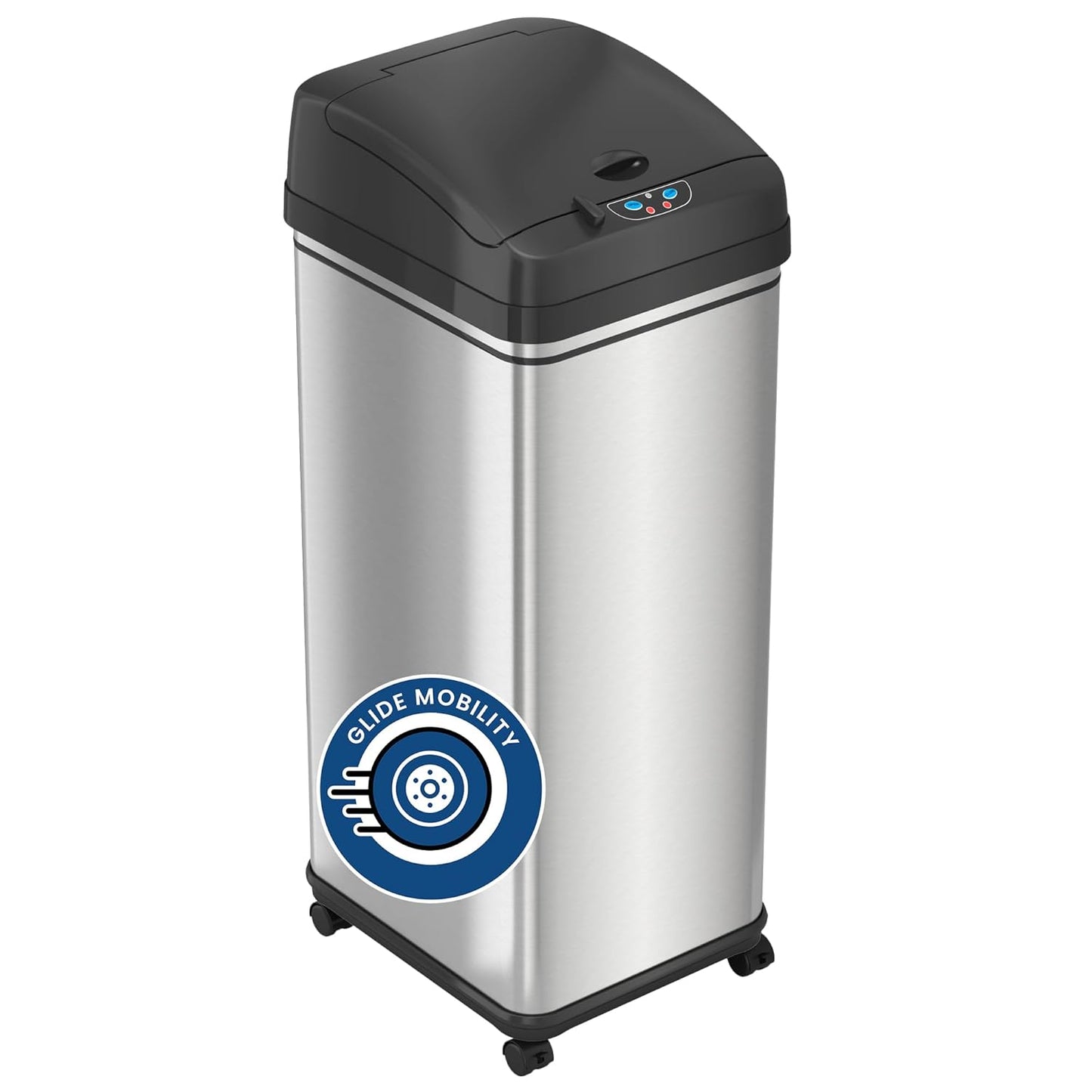 iTouchless 13 Gallon Sensor Kitchen Trash Can with Wheels and Lid