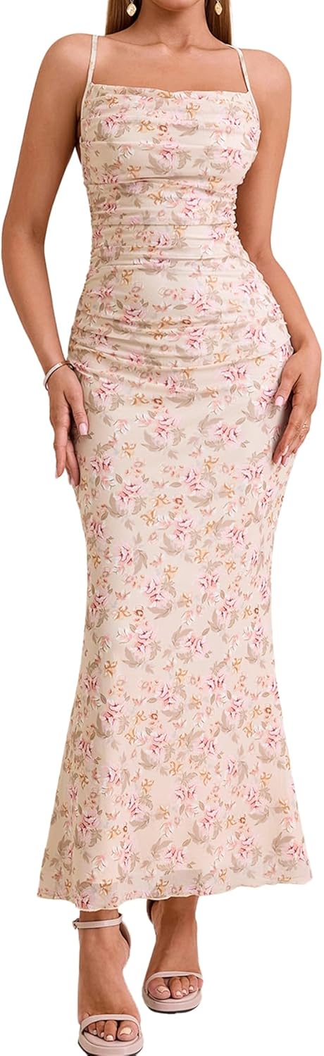 Women's Summer Floral Spaghetti Strap Maxi Dress for All Occasions