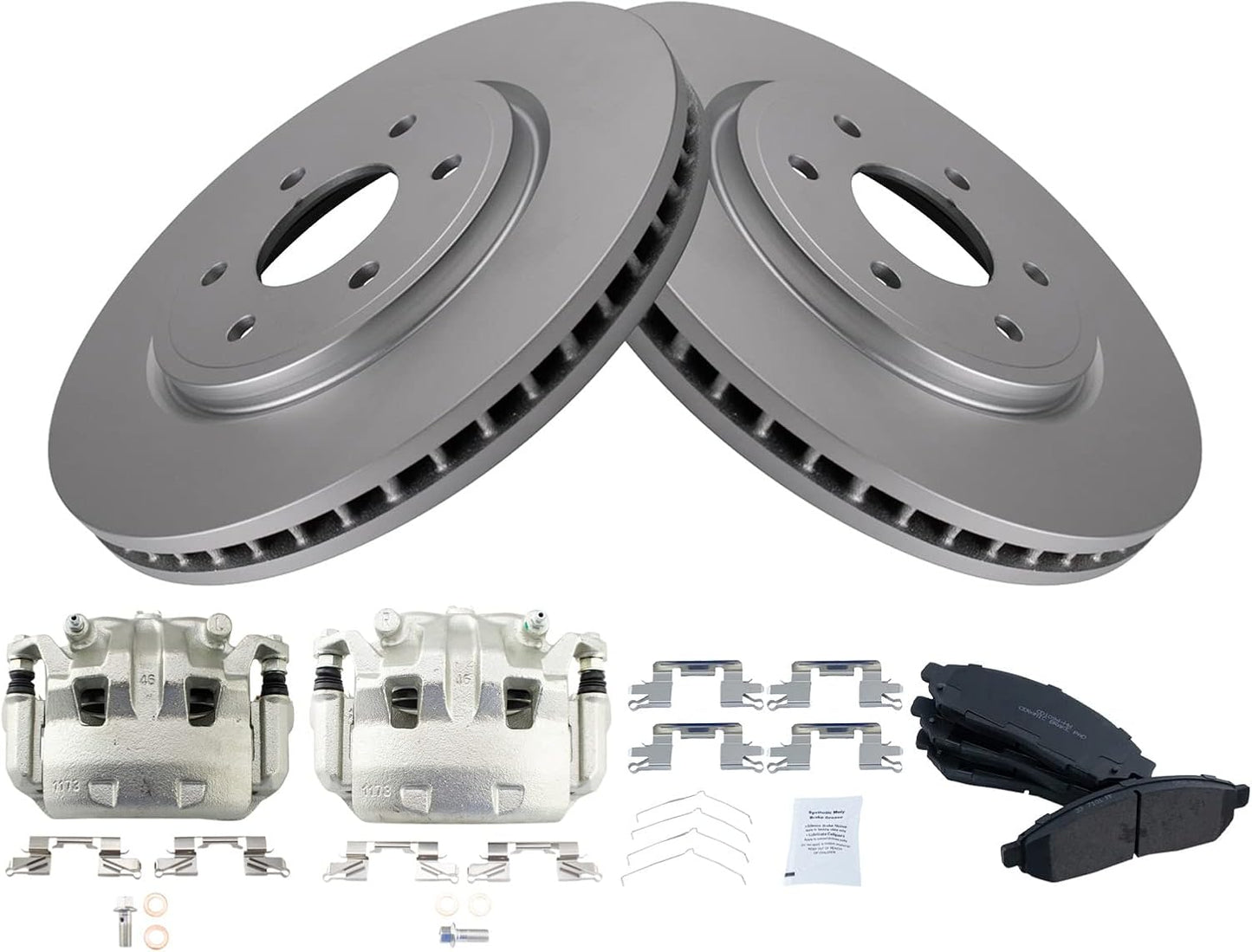 TRQ Front Brake Pad & Rotor Kit for Nissan Frontier & Xterra