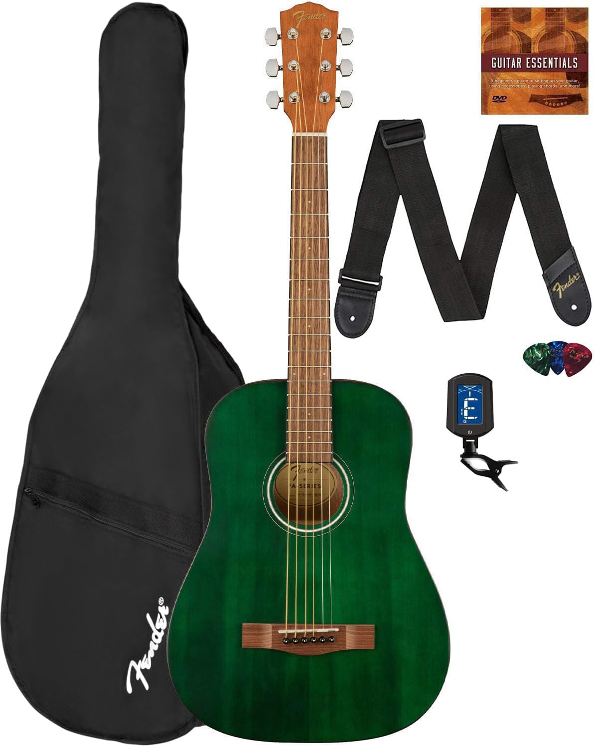 Fender FA-15 3/4-Scale Kids Acoustic Guitar Bundle for Beginners