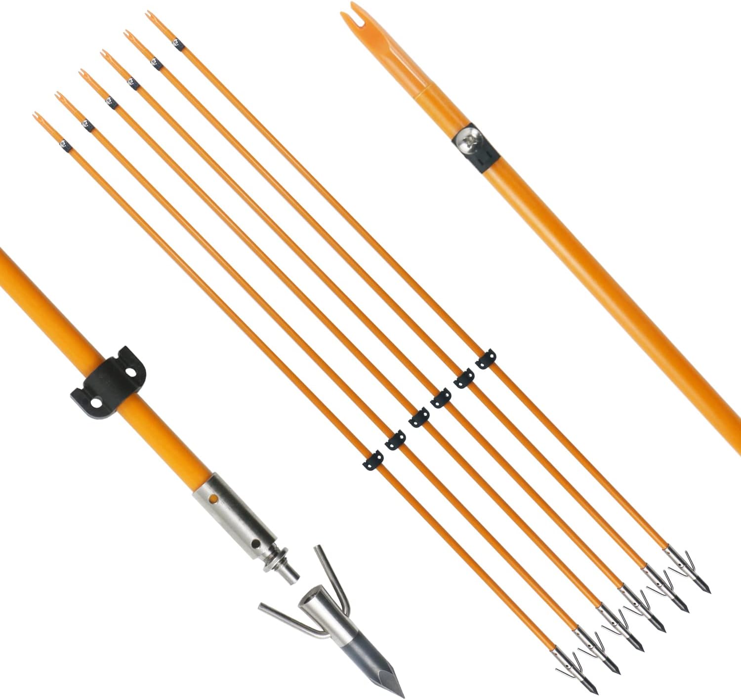 34inch Bowfishing Arrows with Solid Fiberglass Shaft for Fishing